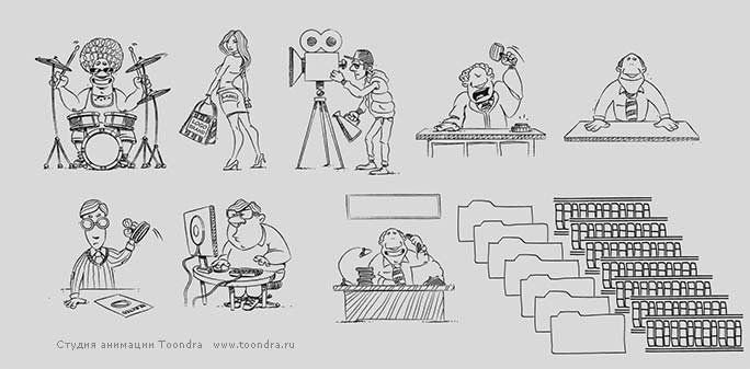 процесс создания персонажей в анимационной студии Toondra